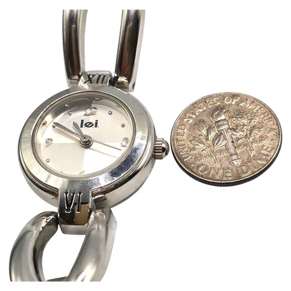 Women Watch L.E.I. Life Energy Intelligence Silver Tone Japanese Movement Analog - Picture 8 of 8